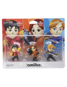 Pack 3 amiibo Mii Luchador, Tirador, Espadachín - Super Smash Bros