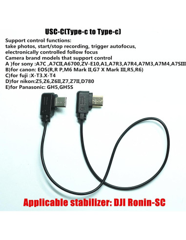 Cable de Control de Cámara USB-C para DJI Ronin-SC 35cm
