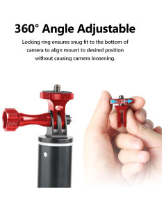 Adaptador de Montaje de Trípode HSU 1/4"-20 Aluminio Rojo 2