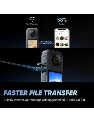 Cámara 360 Insta360 X4 - Video 8K, Foto 72MP, Paquete