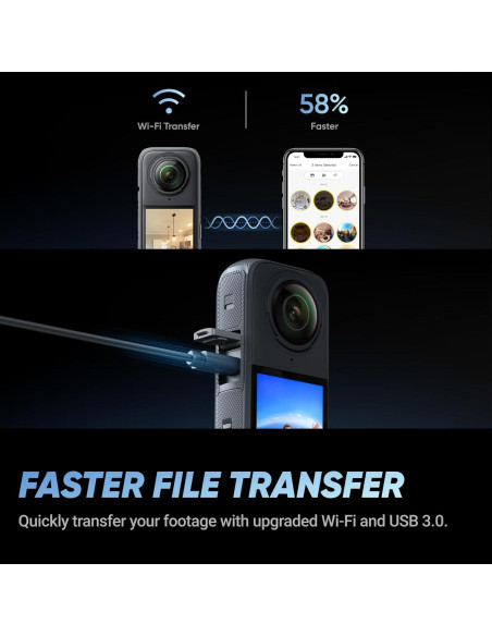Cámara 360 Insta360 X4 - Video 8K, Foto 72MP, Paquete