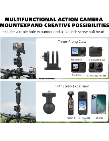 Soporte para Motocicleta BRDRC con Palo de Selfie 1.5m