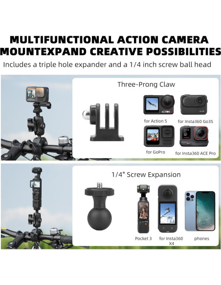 Soporte para Motocicleta BRDRC con Palo de Selfie 1.5m