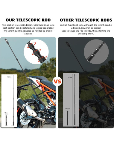 Soporte para Motocicleta BRDRC con Palo de Selfie 1.5m