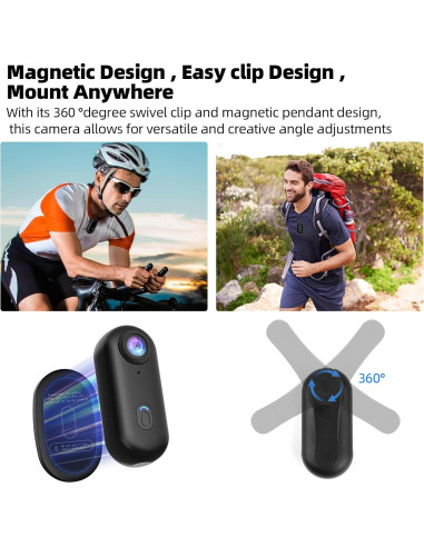 Cámara de Acción Mini 4K Dahocamgo Negra con Estuche Impermeable