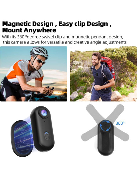 Cámara de Acción Mini 4K Dahocamgo Negra con Estuche Impermeable