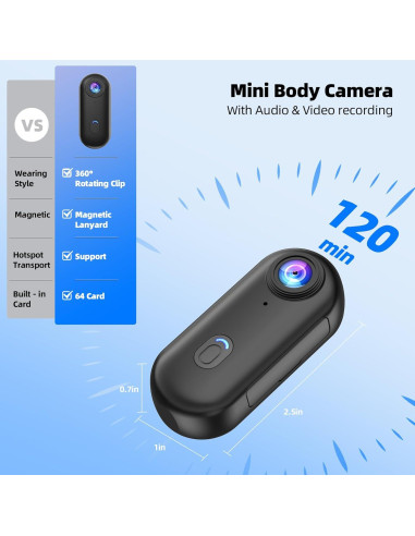 Cámara de Acción Mini 4K Dahocamgo Negra con Estuche Impermeable