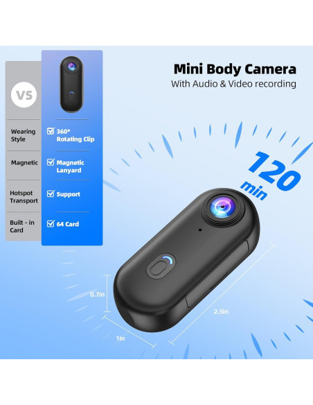 Cámara de Acción Mini 4K Dahocamgo Negra con Estuche Impermeable