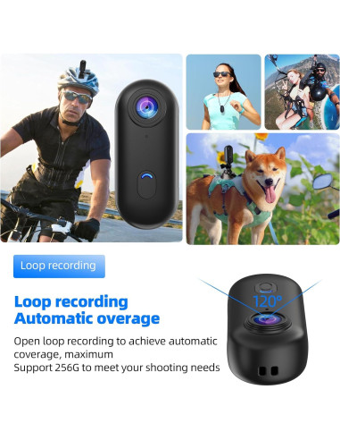 Cámara de Acción Mini 4K Dahocamgo Negra con Estuche Impermeable