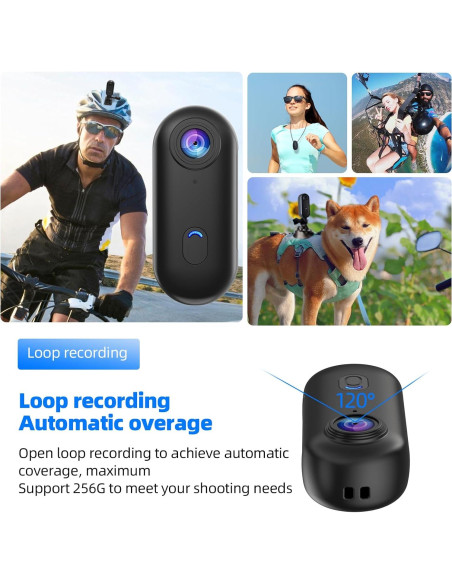 Cámara de Acción Mini 4K Dahocamgo Negra con Estuche Impermeable