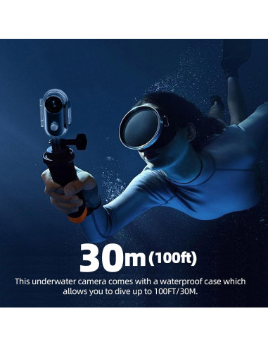 Cámara de Acción Mini 4K Dahocamgo Negra con Estuche Impermeable