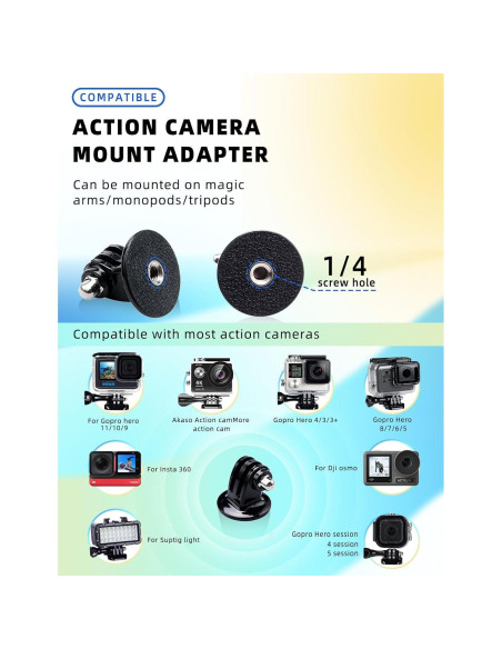 Adaptador de Montaje en Trípode IFOOTAGE Q38-SP para Cámara de Acción