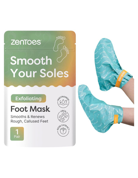 Máscara Exfoliante para Pies ZenToes - Urea y Niacinamida, 1 Par