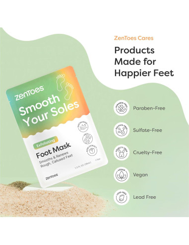 Máscara Exfoliante para Pies ZenToes - Urea y Niacinamida, 1 Par