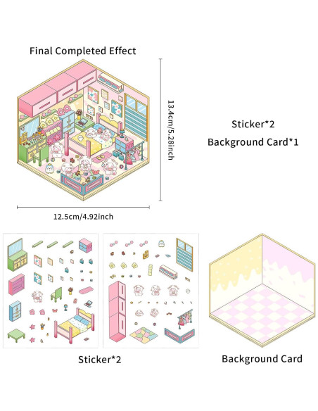 Stickers 3D Genérico Multicolor Reutilizables 8 Conjuntos