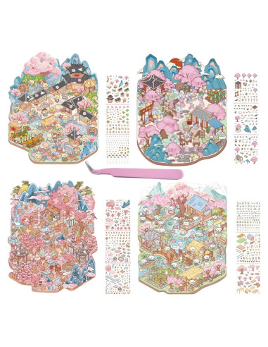 Pegatinas 3D DIY de Casa Affoto - 4 Conjuntos Creativos