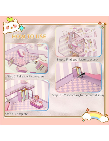 Pegatinas 3D DIY de Casa Affoto - 4 Conjuntos Creativos