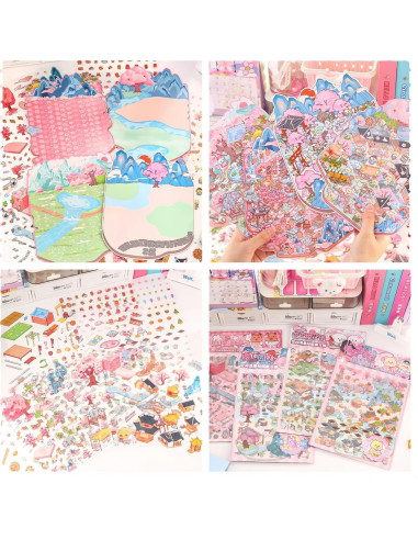 Pegatinas 3D DIY de Casa Affoto - 4 Conjuntos Creativos