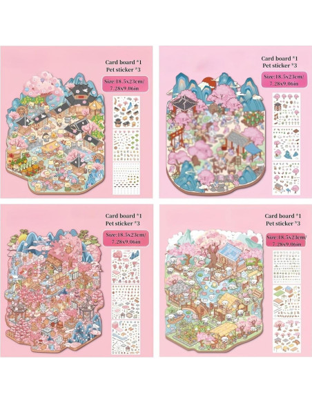 Pegatinas 3D DIY de Casa Affoto - 4 Conjuntos Creativos