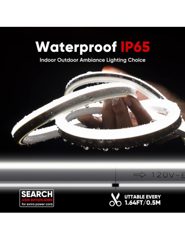 Luces de Cuerda LED Neón Shine Decor 150FT IP65 6500K Frío