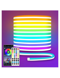 Tira de luces LED de neón 10m Segrass RGB DC 24V a prueba de agua