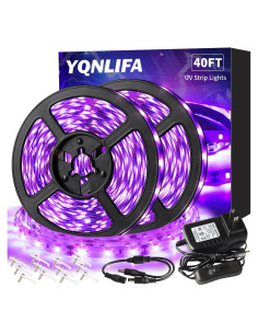 Cinta de luz negra LED YQNLIFA 12.19m 720 LEDs para fiestas