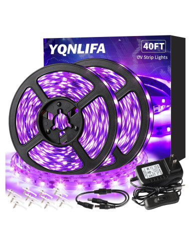 Cinta de luz negra LED YQNLIFA 12.19m 720 LEDs para fiestas
