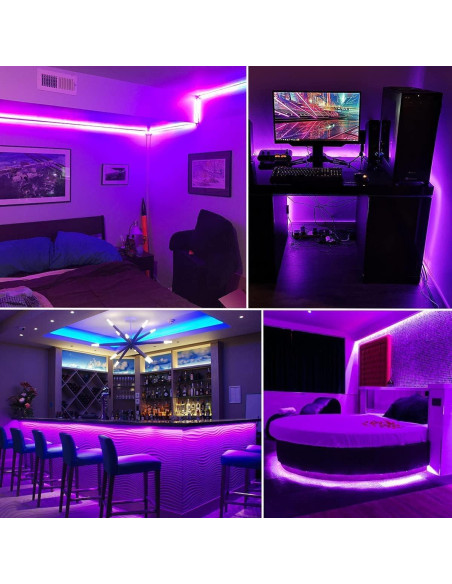 Cinta de luz negra LED YQNLIFA 12.19m 720 LEDs para fiestas