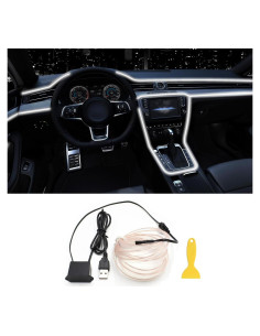 Tira de luces LED QVEVDACAR 5m USB interior automóviles blanco