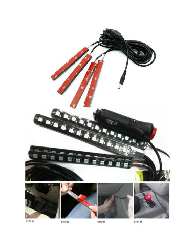 Tira de Luz LED Rosa para Coche EJ's SUPER CAR 4pcs IP65