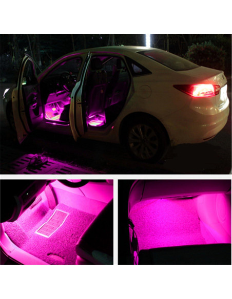 Tira de Luz LED Rosa para Coche EJ's SUPER CAR 4pcs IP65