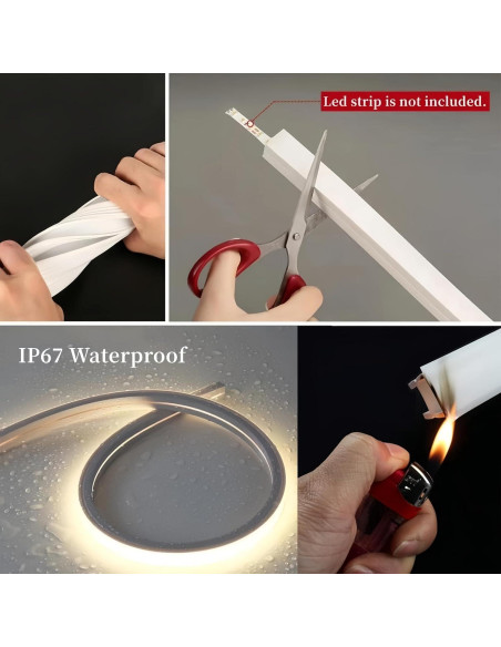 Canal LED de Silicona KSDLMPA 5M IP67 10x10mm para Tiras