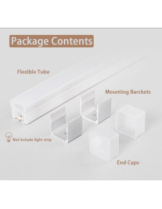 Canal Difusor LED de Silicona DGLILUAN 5m 10x10mm Impermeable 2