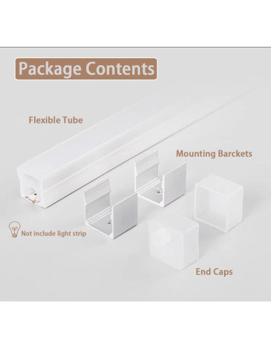 Canal Difusor LED de Silicona DGLILUAN 5m 10x10mm Impermeable