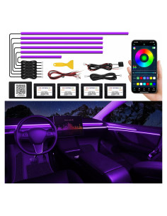 Tira de luz LED interior MAODANER Acrílico c-7 RGB 6 en 1