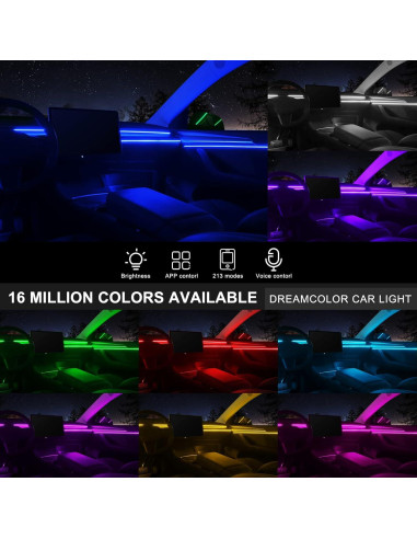 Tira de luz LED interior MAODANER Acrílico c-7 RGB 6 en 1