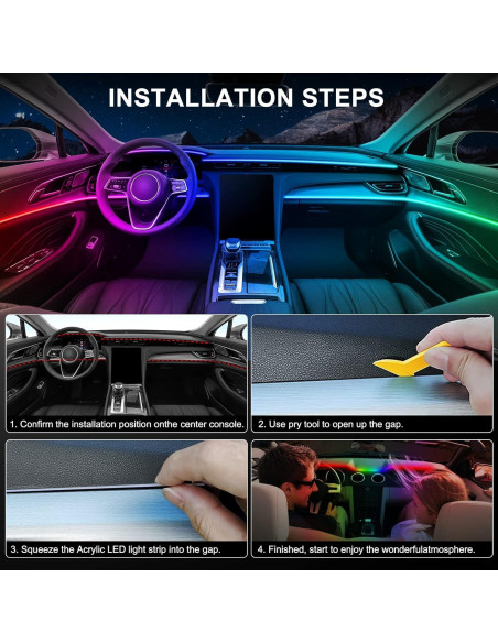 Tira de luz LED interior MAODANER Acrílico c-7 RGB 6 en 1