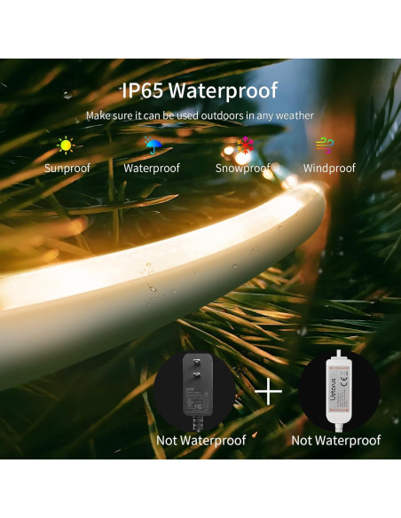 Tira LED de Neón Ustarus 20FT Blanca Regulable 2700K-6500K