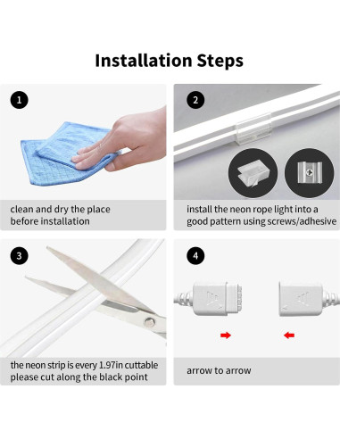 Tira LED de Neón Ustarus 20FT Blanca Regulable 2700K-6500K
