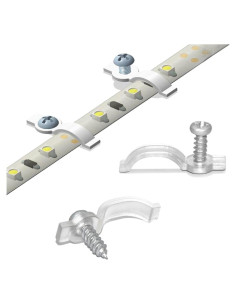 100 Soportes Clips Fijación GRIVER para Luces de Tira 10mm