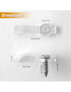 100 Soportes Clips Fijación GRIVER para Luces de Tira 10mm 2