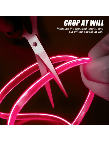 Tira de luces LED HIPOPY 4.88 m Rosa para interior de auto