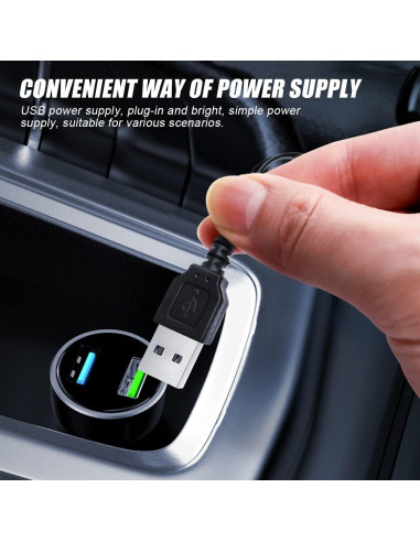 Tira de luces LED HIPOPY 4.88 m Rosa para interior de auto