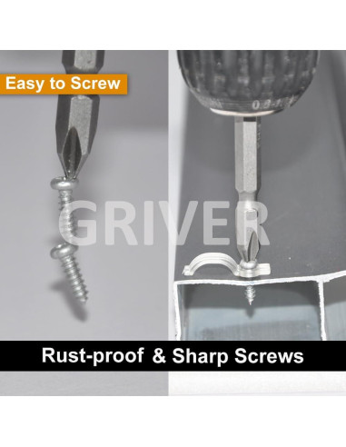 100 Soportes Clips Fijación GRIVER para Luces de Tira 10mm