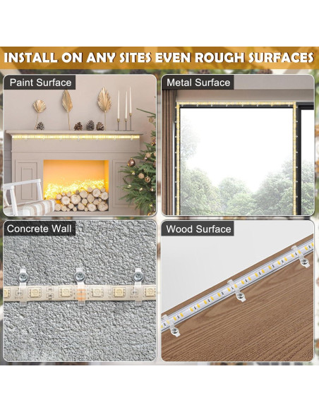 100 Soportes Clips Fijación GRIVER para Luces de Tira 10mm