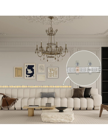 100 Soportes Clips Fijación GRIVER para Luces de Tira 10mm