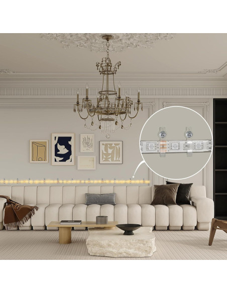 100 Soportes Clips Fijación GRIVER para Luces de Tira 10mm