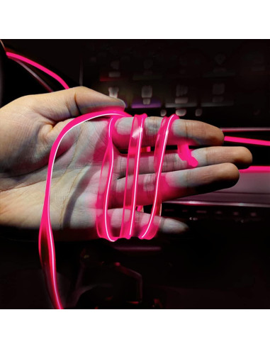 Tira de luces LED HIPOPY 4.88 m Rosa para interior de auto