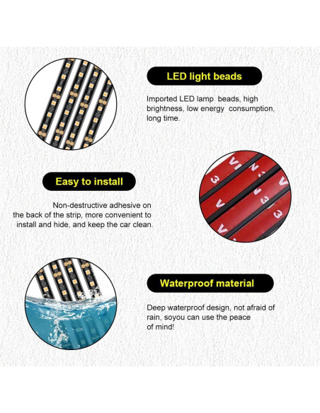 Tira de Luz LED para Auto Sylvil 48 LEDs USB Rojo 12V
