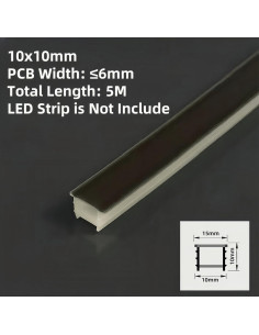 Canal LED de Silicona Flexible KSDLMPA 5M para Tira 10x10mm 2